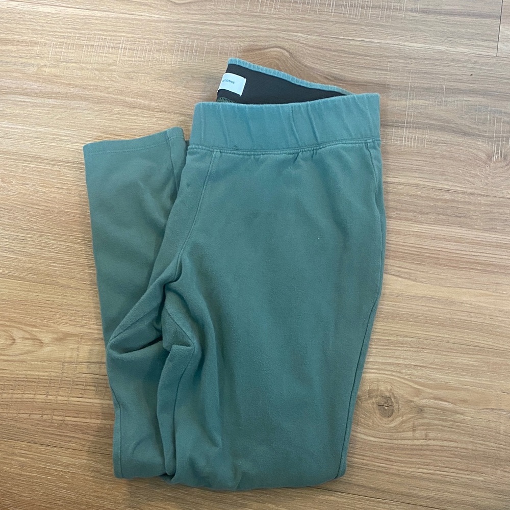 Green Fleece leggings